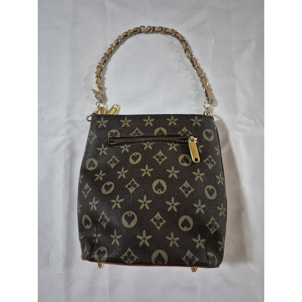 Lany Brown Patterned Purse With  Gold (S1564)